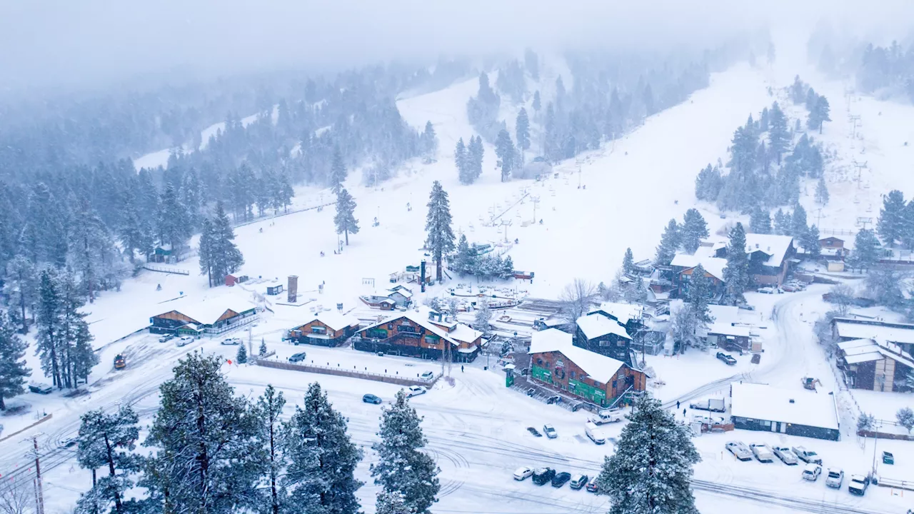 Snow Blankets Mountain Communities Near Los Angeles