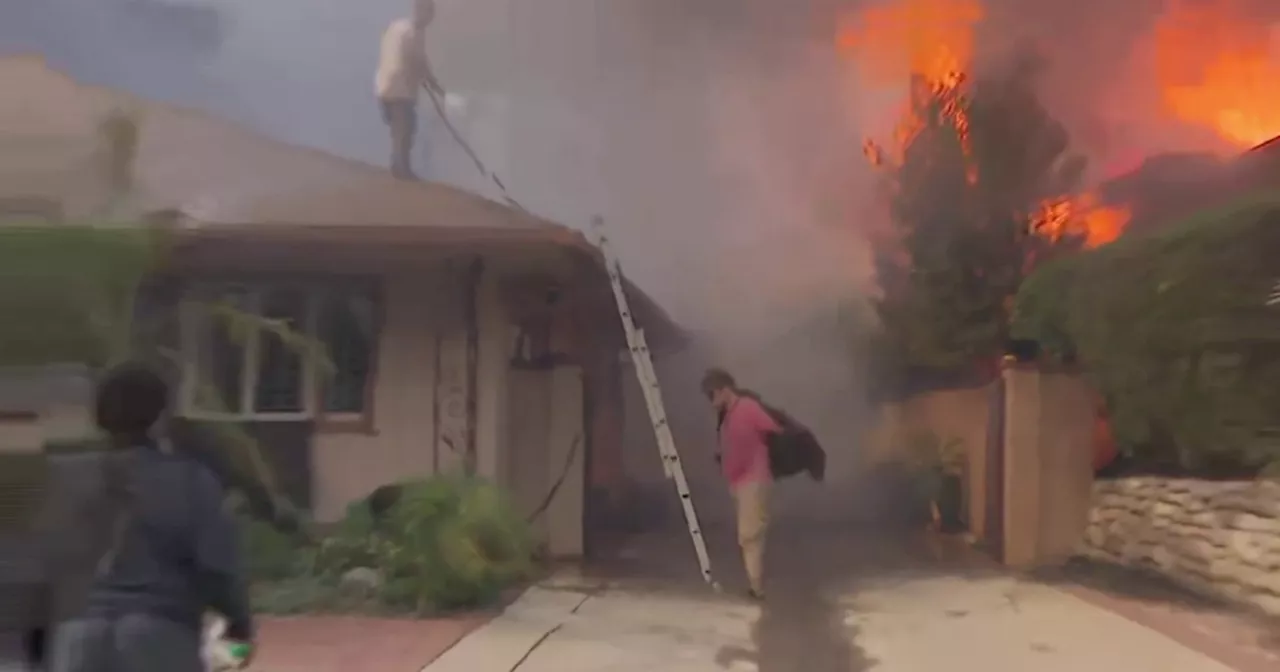 California neighbors work to stop flames spreading between homes