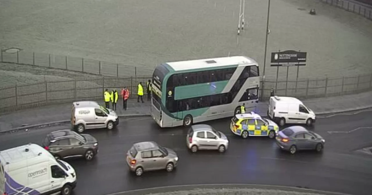 Bus Crash Causes Delays on Nottingham Road