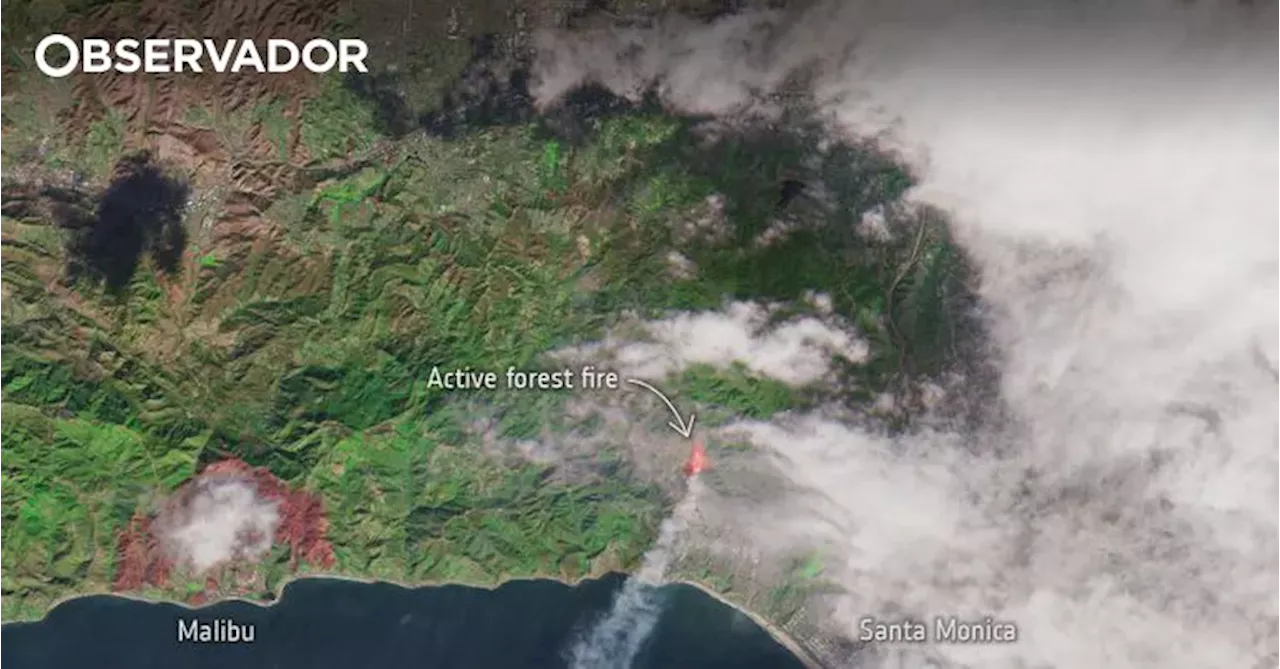 Incêndios em Los Angeles Visíveis do Espaço