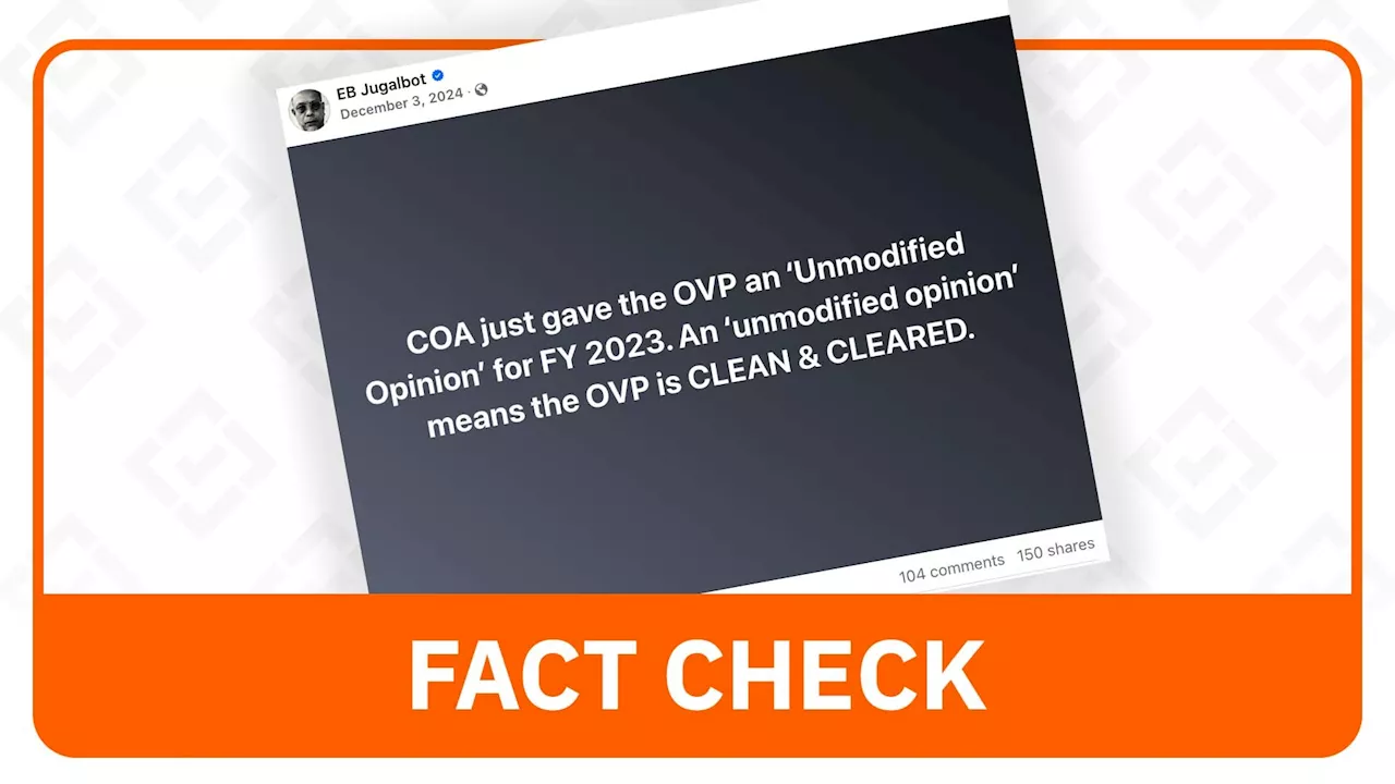 FACT CHECK: Post falsely claims COA opinion ‘clears’ OVP of irregularities