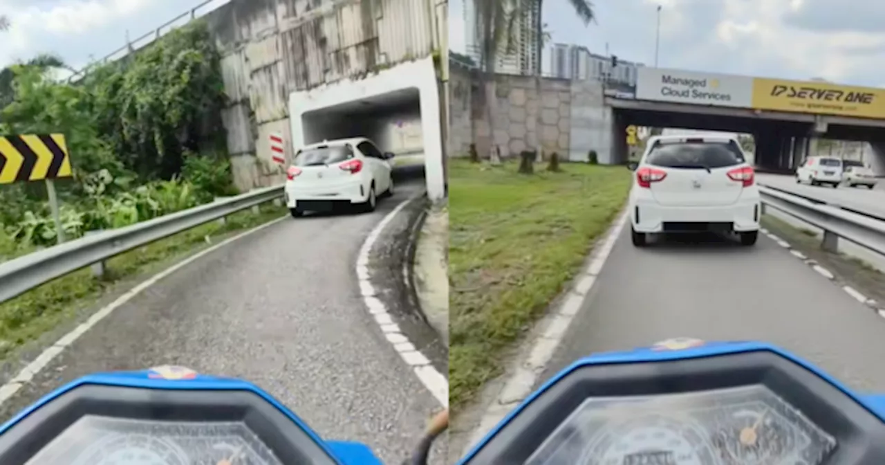 Myvi Driver Caught on Camera Using Motorcycle Lane