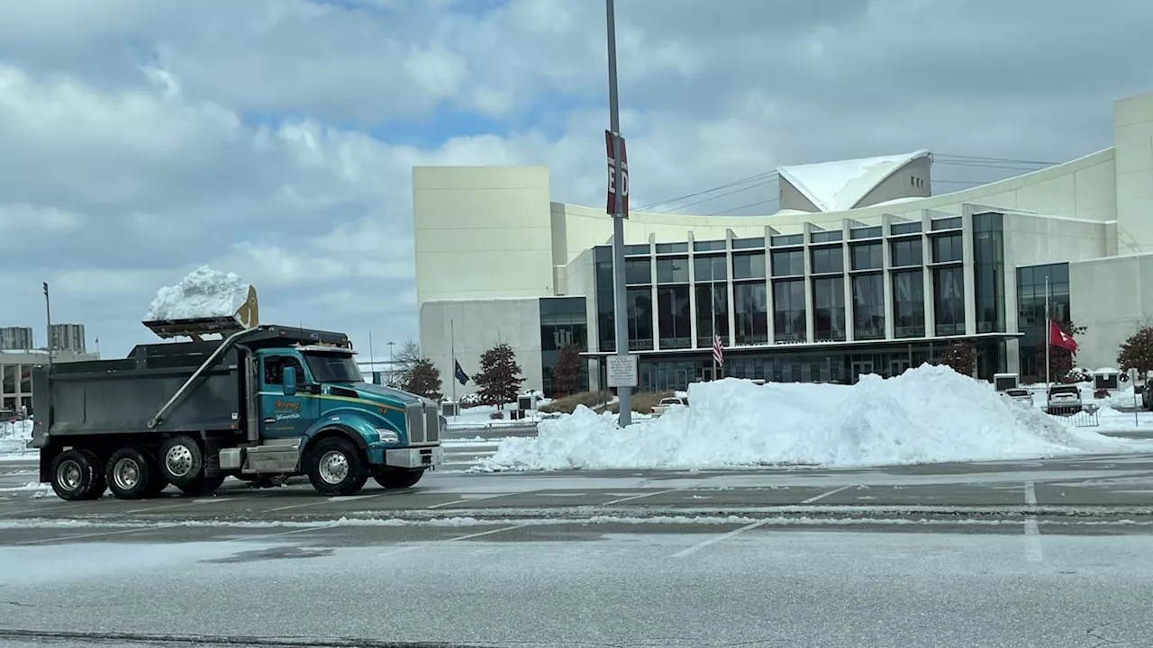 Snow Doesn't Halt Parking for Indiana Basketball Game