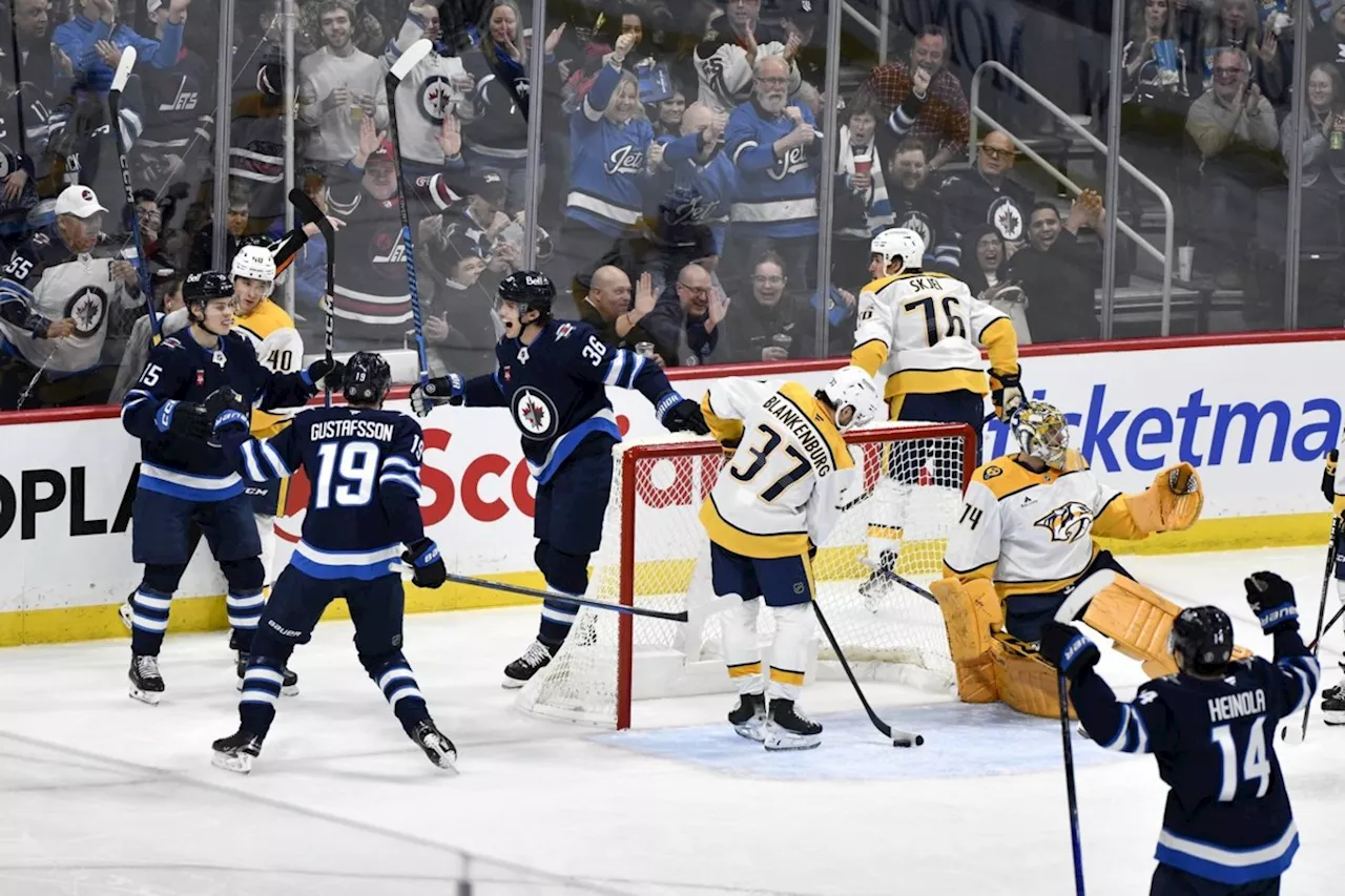 Hellebuyck Reaches 300 NHL Wins, Jets Defeat Predators