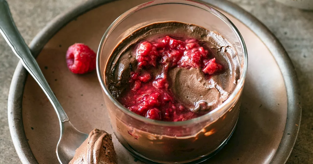 Super Creamy Chocolate Mousse with Raspberry Compote