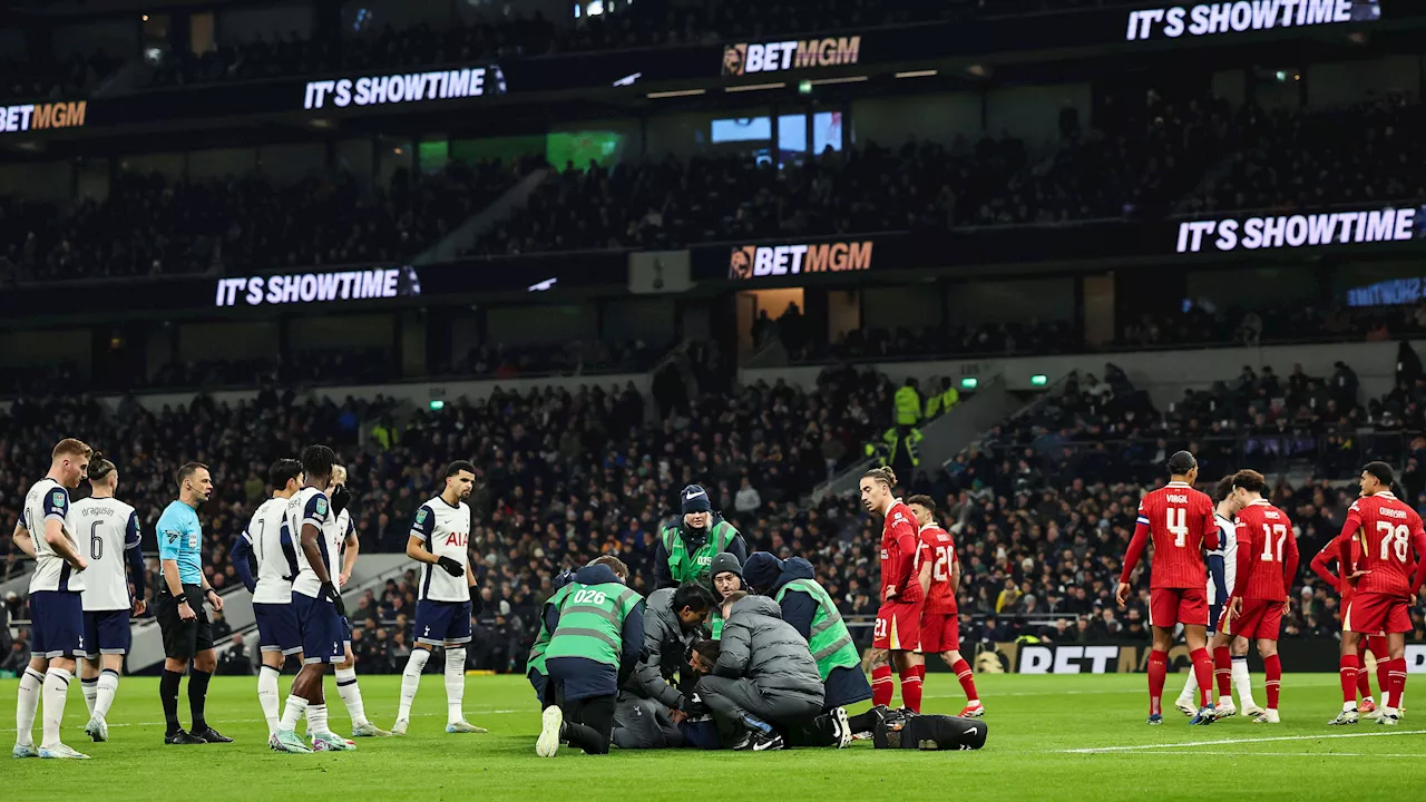 Spelers van Liverpool en Spurs schieten in paniek als Bentancur na rare val bewegingloos op veld blijft liggen