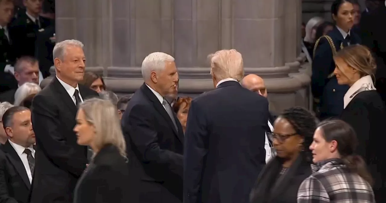 Pence and Trump Meet at Carter's Funeral