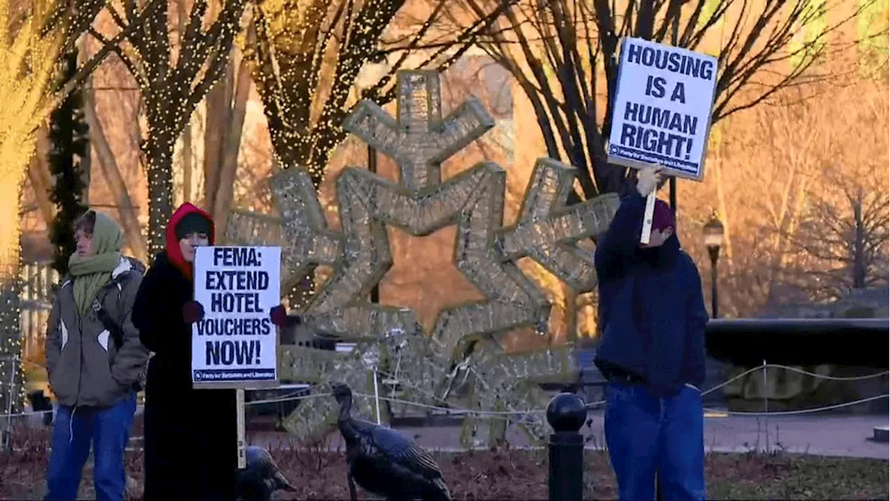 Asheville Residents Protest FEMA Hotel Program End Date