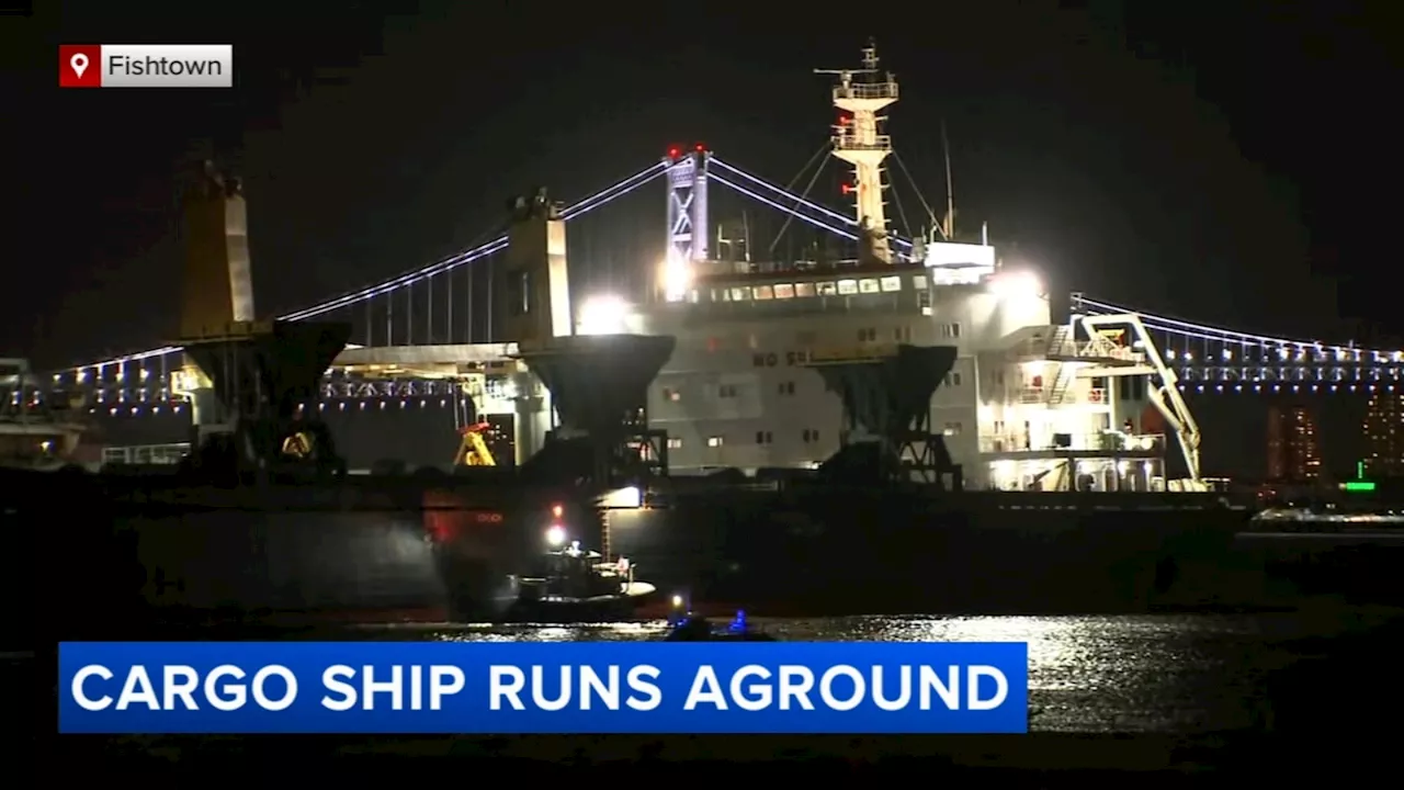 Massive Cargo Ship Runs Aground in Delaware River