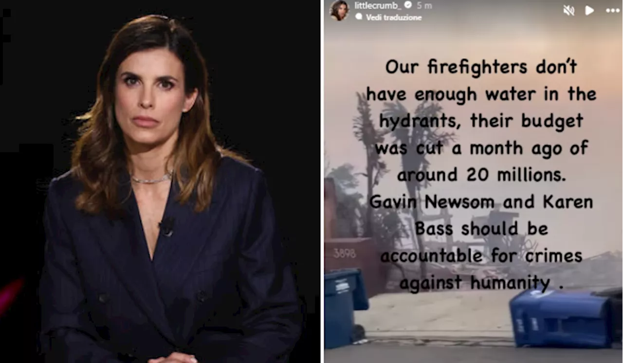 Elisabetta Canalis in ansia per le fiamme a Los Angeles