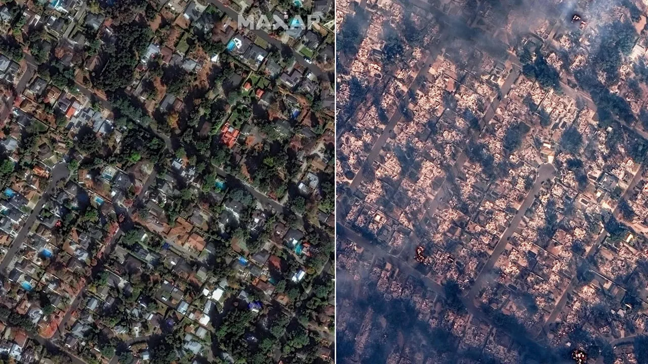 Feuer in Los Angeles: Vorher-Nachher-Bilder zeigen die Zerstörung