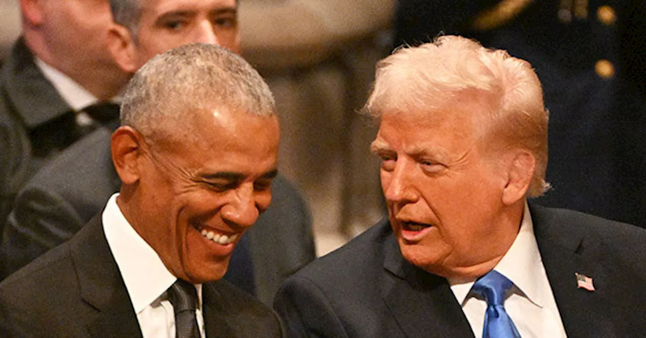 WATCH: Donald Trump Gets Chummy with Barack Obama at Jimmy Carter’s Funeral