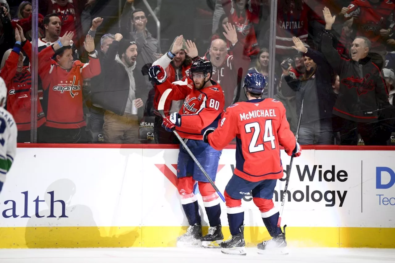 Dubois Scores Twice in Overtime, Capitals Beat Canucks