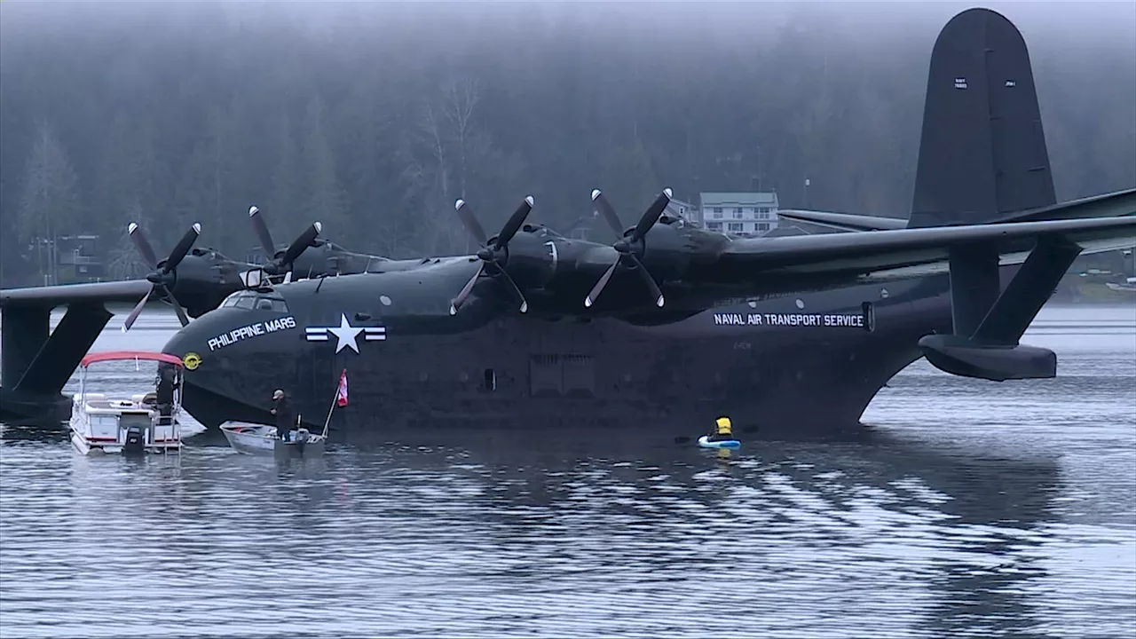 Philippine Mars Water Bomber Makes Unscheduled Stop in Cowichan Bay