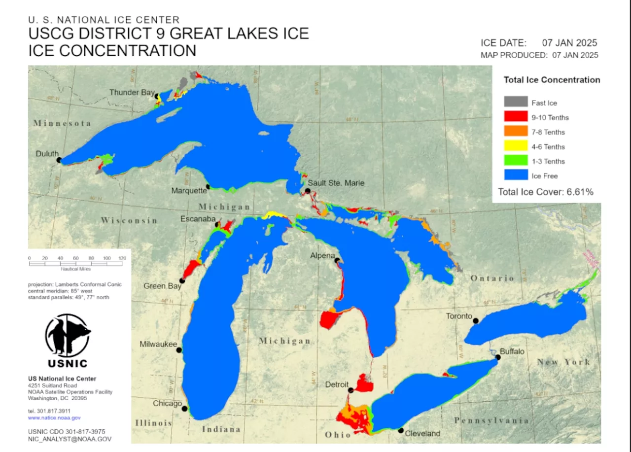 Ice Formation on Lake Erie Surges