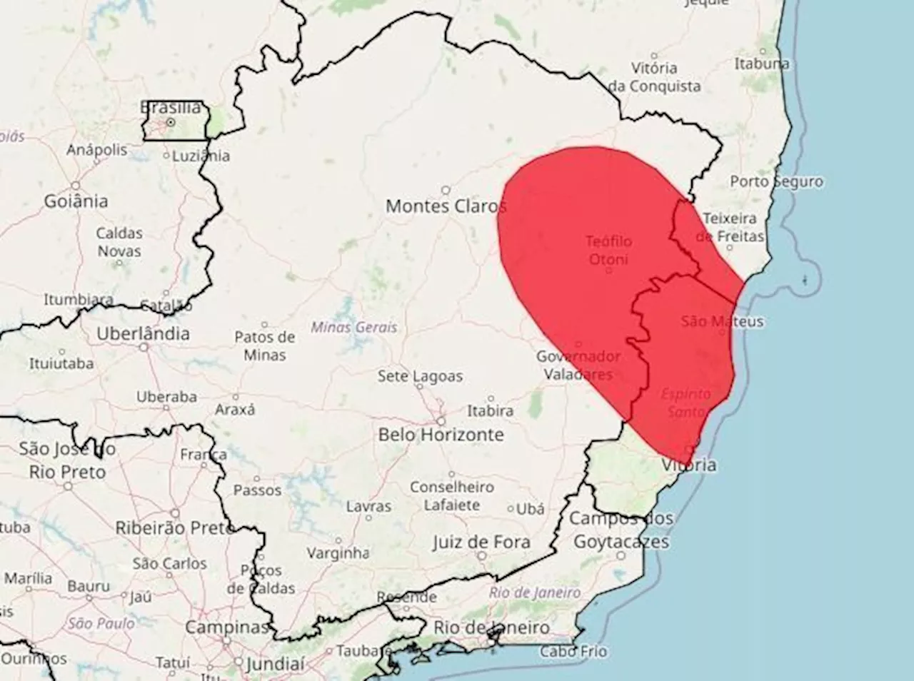 Minas Gerais e Espírito Santo em Alerta Vermelho para Fortes Chuvas