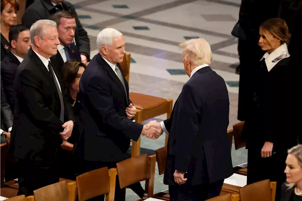 Trump and Pence Greet Each Other at Carter's Funeral