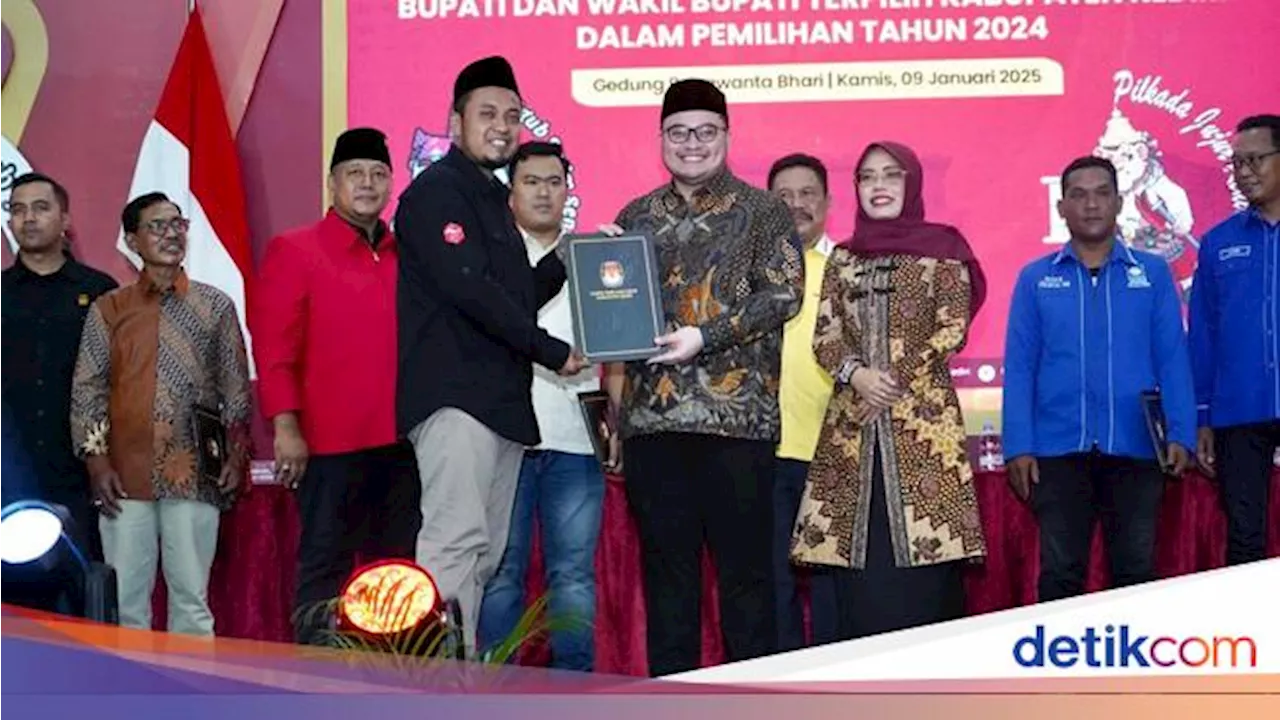 Dhito-Dewi Ditetapkan Sebagai Bupati dan Wabup Kediri Terpilih