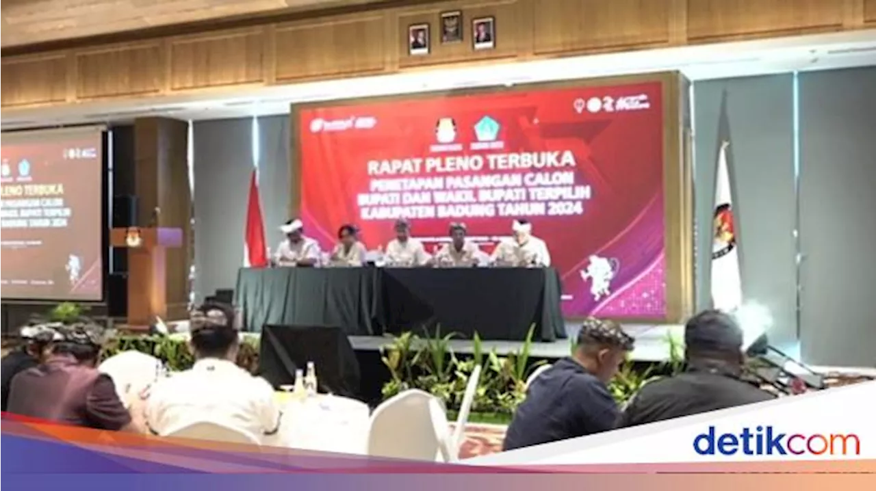 KPU Badung Tetapkan Adi-Cipta Sebagai Bupati dan Wakil Bupati Terpilih