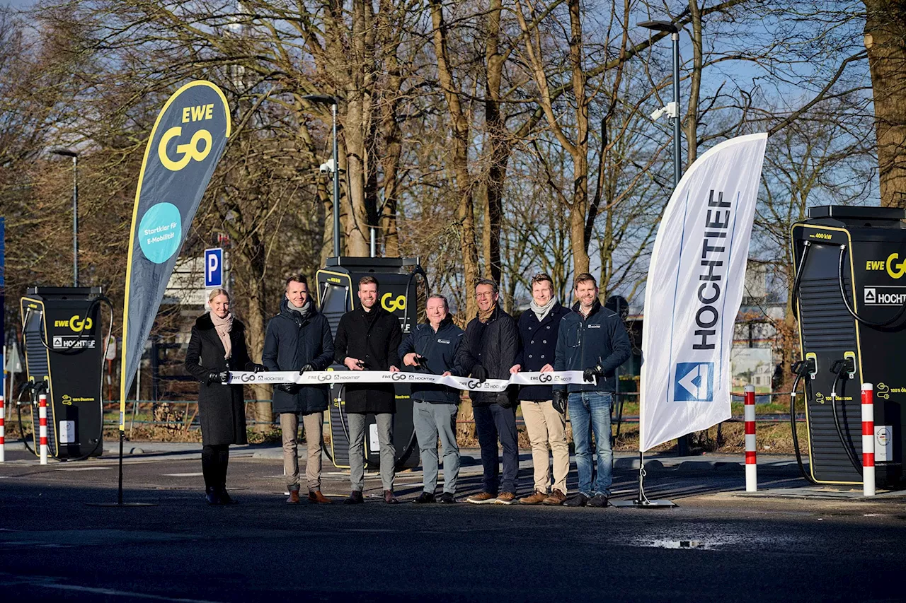 Erster Deutschlandnetz-Standort von EWE Go und Hochtief in Betrieb