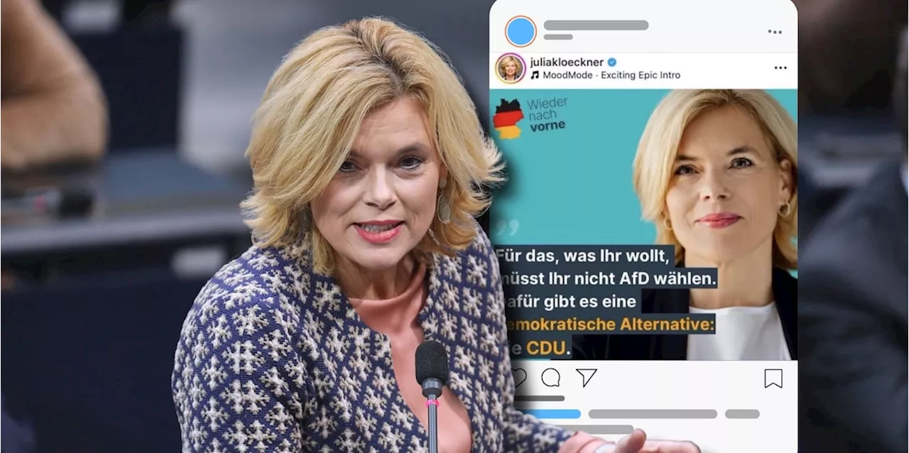 CDU-Frau Klöckner sorgt mit AfD-Vergleich für Wirbel und löscht Beitrag wieder