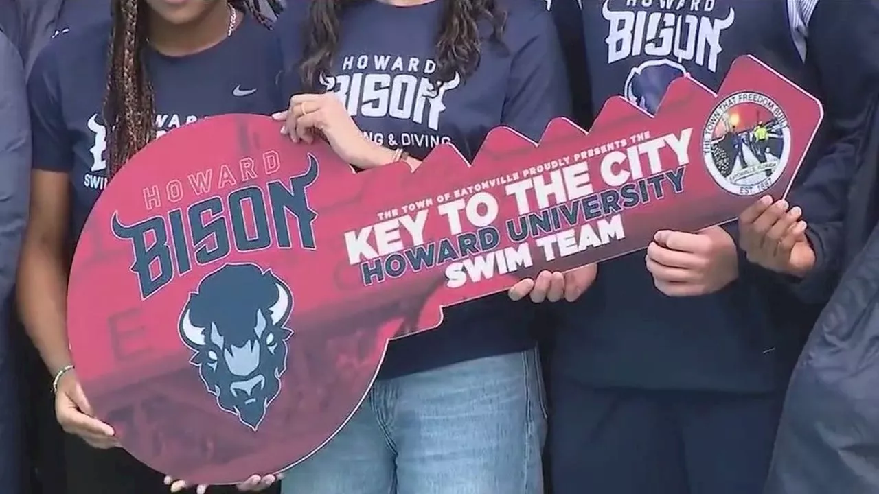 Howard University Swim Team Receives Key to City of Eatonville