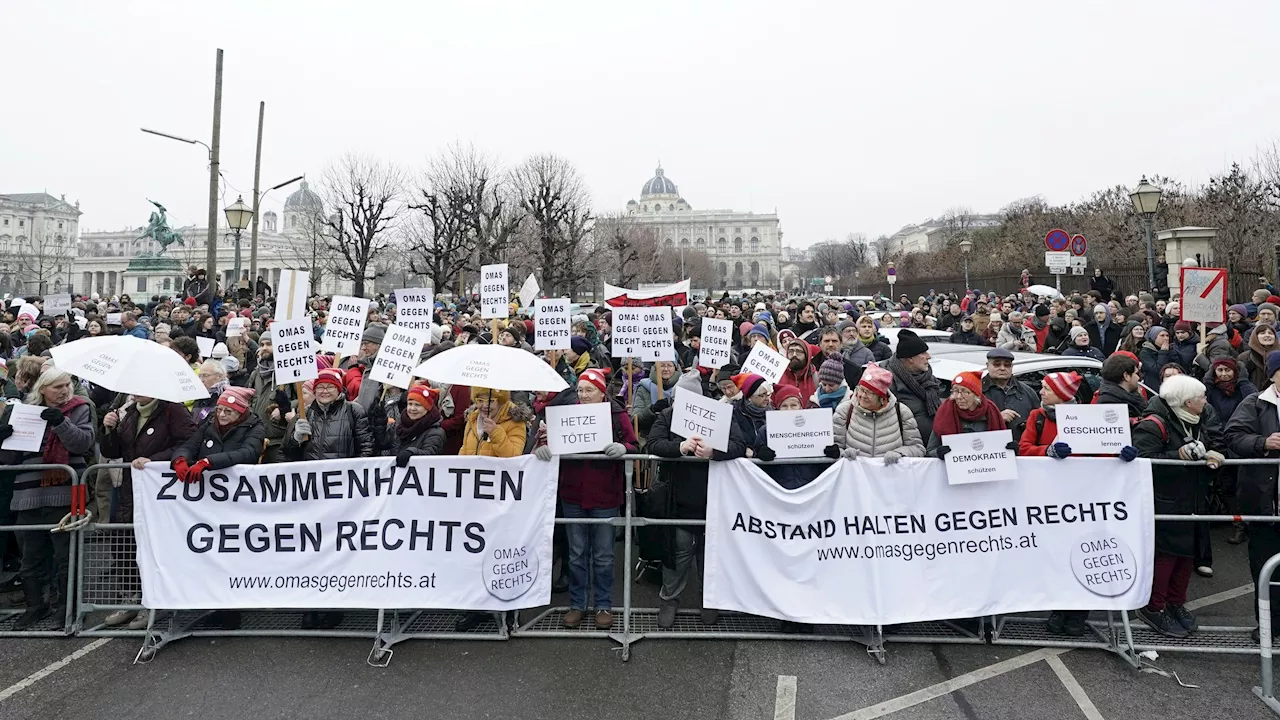 Großdemonstration gegen FPÖ in Wien