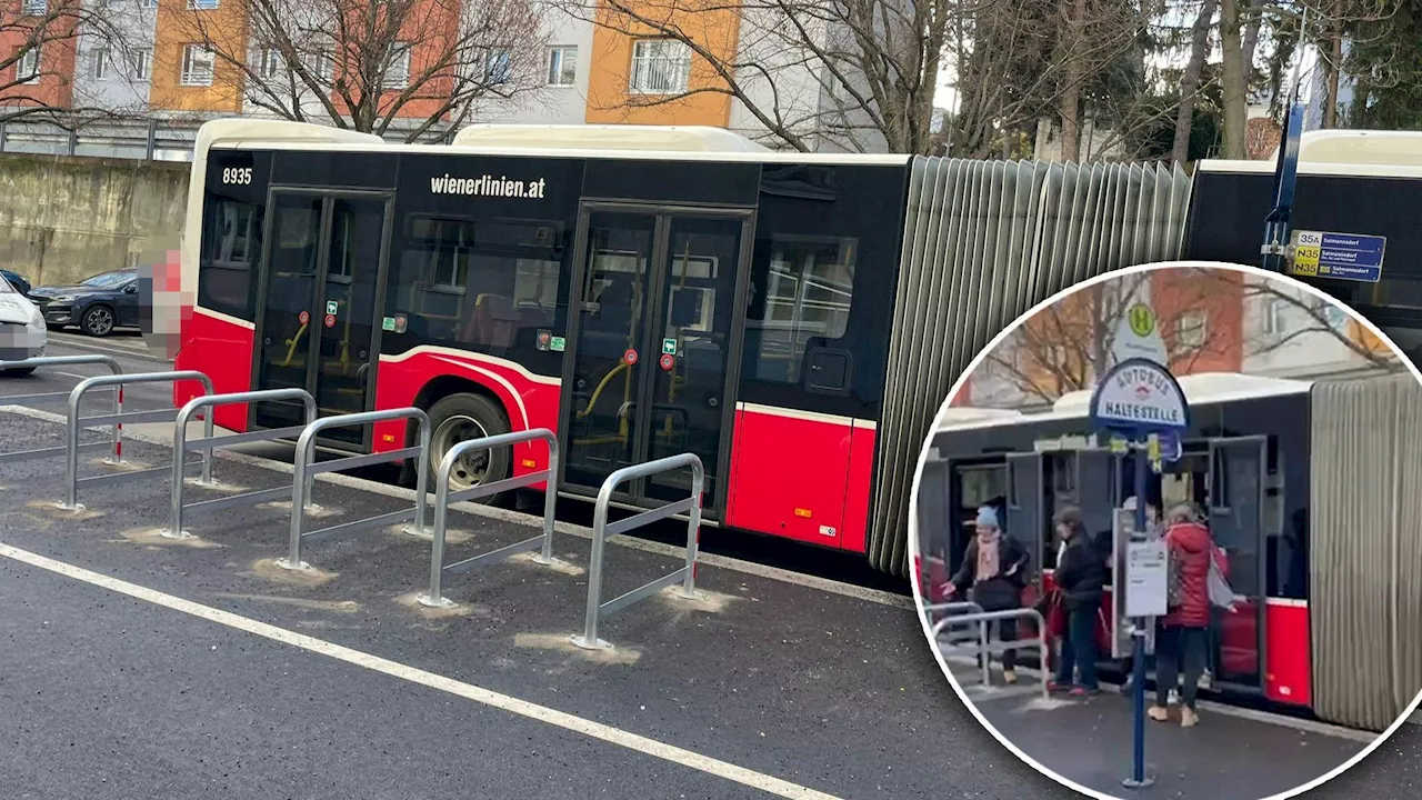  Wiener empört! Leere Radständer versperren Bus-Einstieg