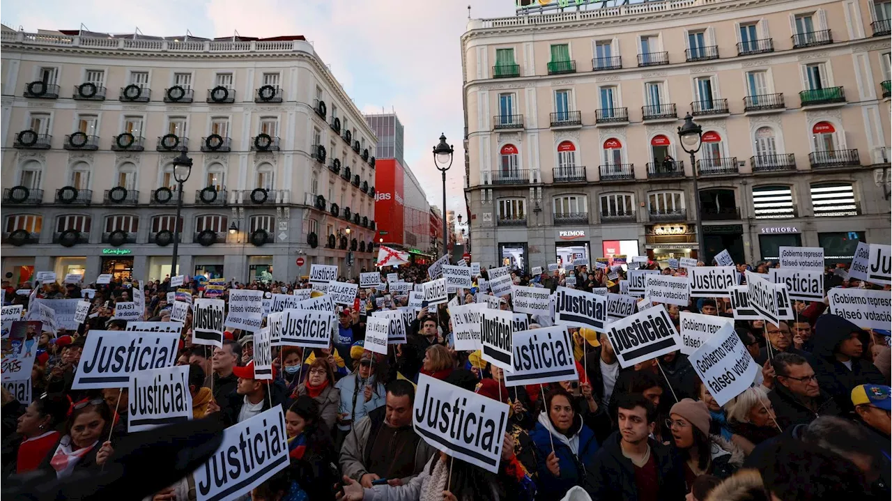 Miles Convocan en Puerta del Sol por la Oposición Venezolana