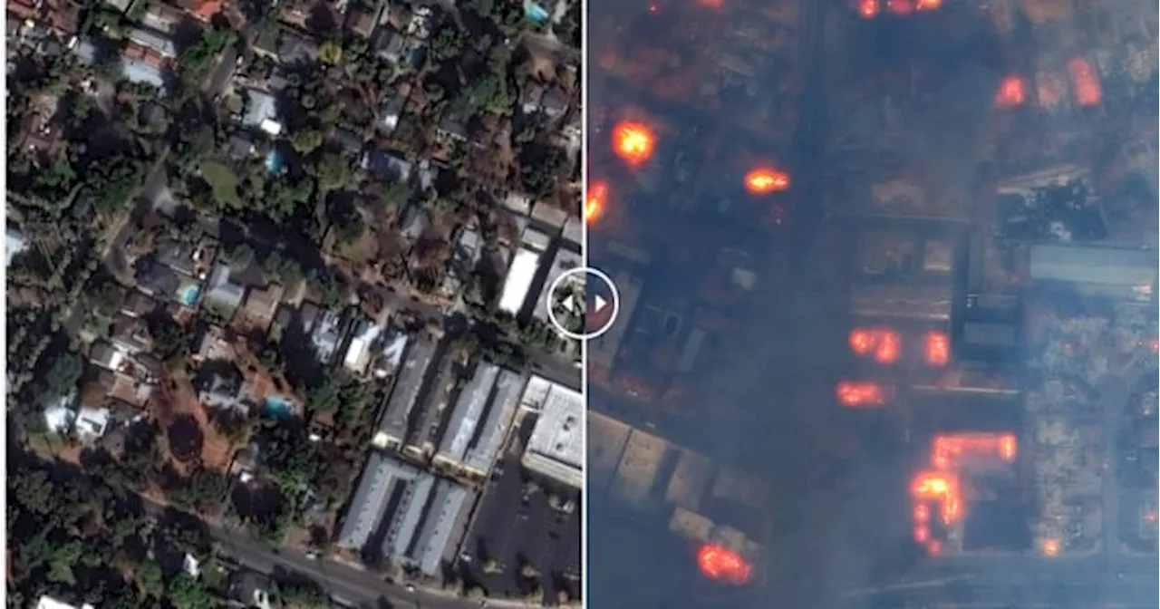 California Wildfires: Dramatic before-and-after images reveal the destruction