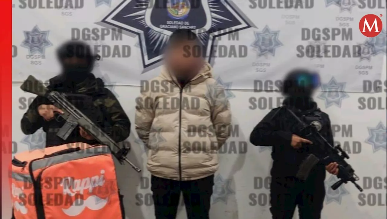 Detienen a repartidor de aplicación por narcomenudeo en SLP; tenía 40 dosis de mariguana