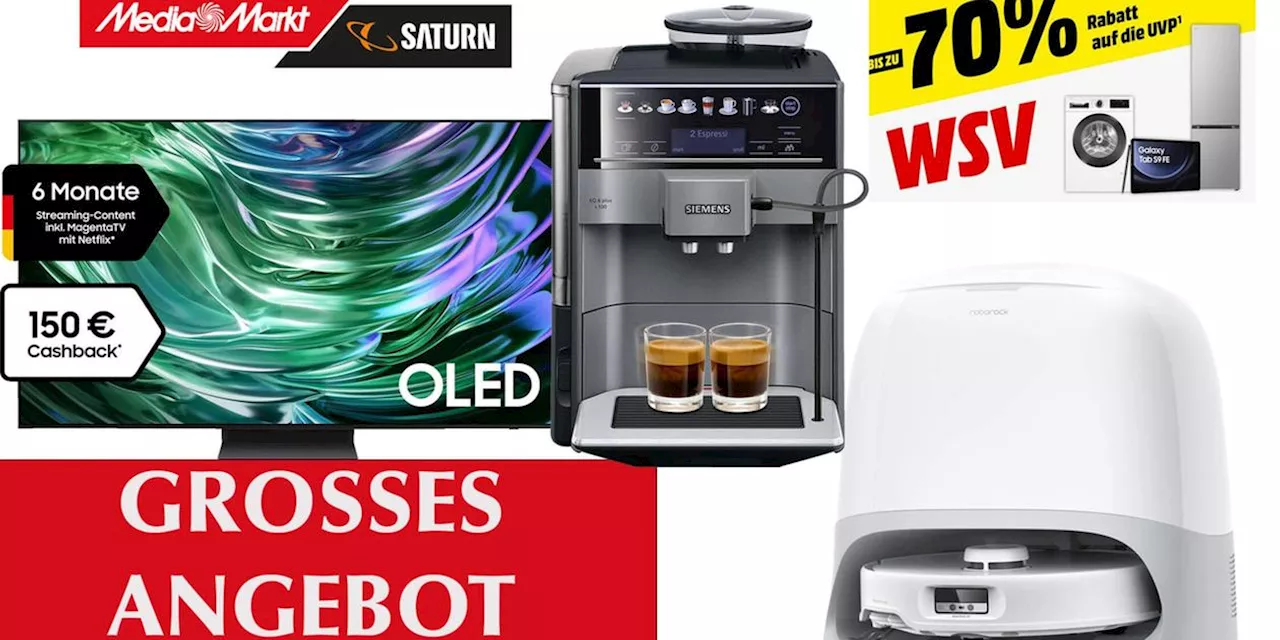 Gro&szlig;er WSV: MediaMarkt wirft Saugroboter, Fernseher, Kaffeevollautomat bis 70 % g&uuml;nstiger raus!