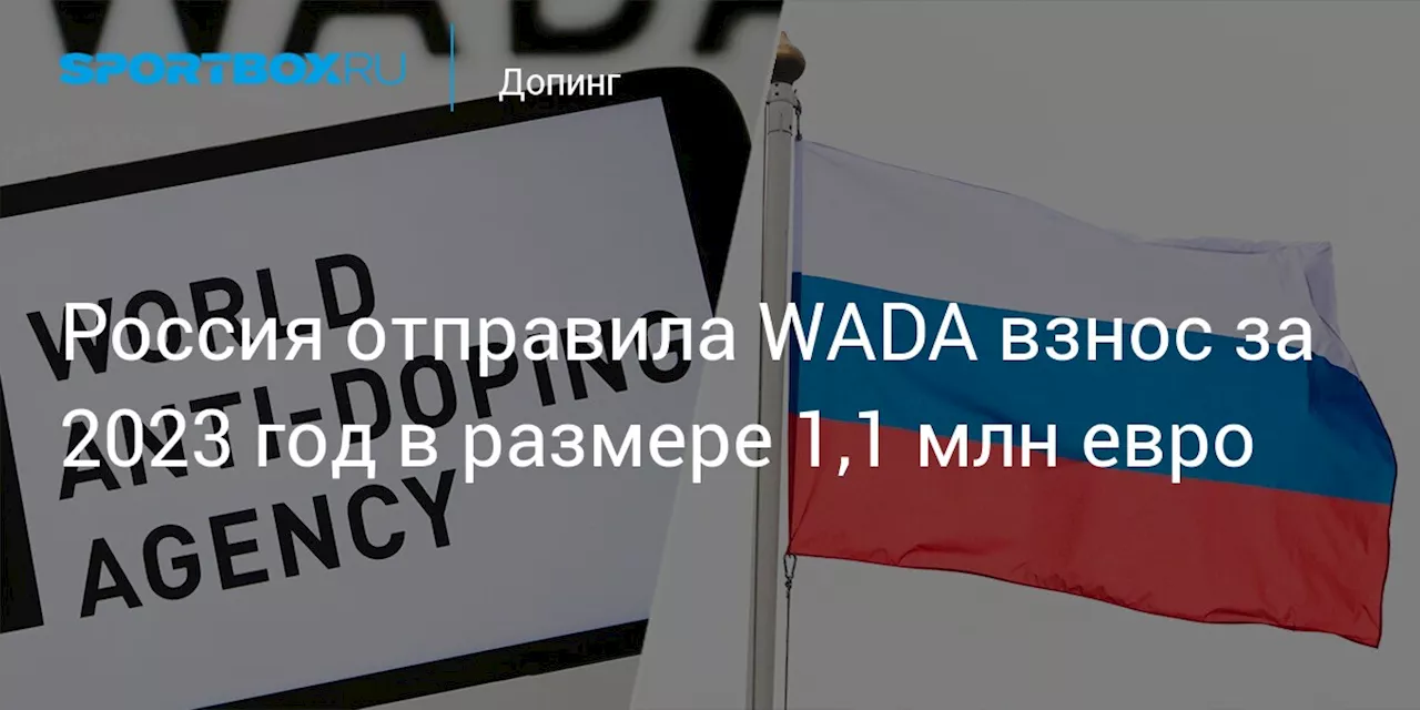 Россия отправила WADA взнос в 1,1 млн евро