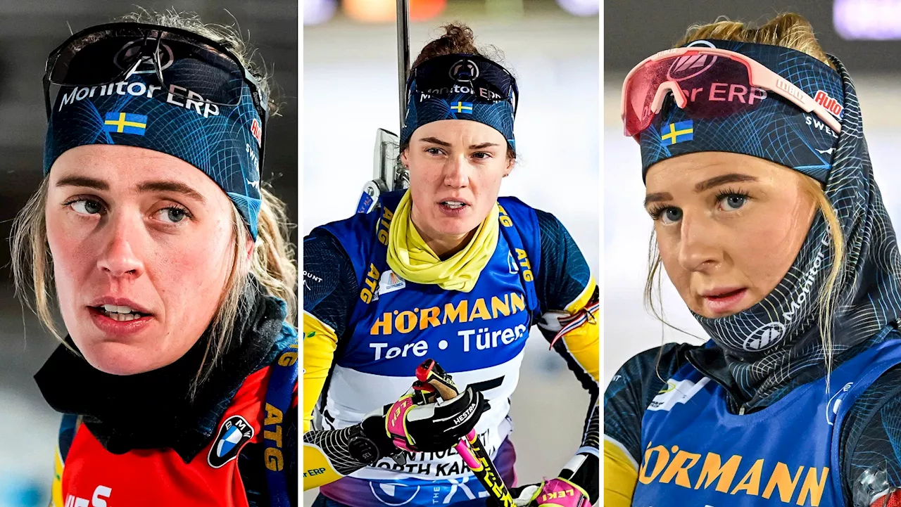 Svenska damerna kämpar mot tuffa vindförhållanden i sprinten