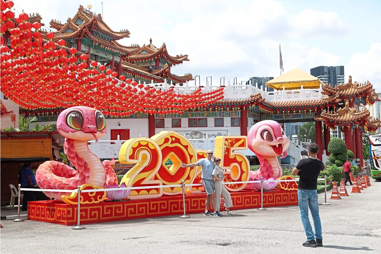 Giant Snake Sculptures Mark Lunar New Year 2025 in Malaysia