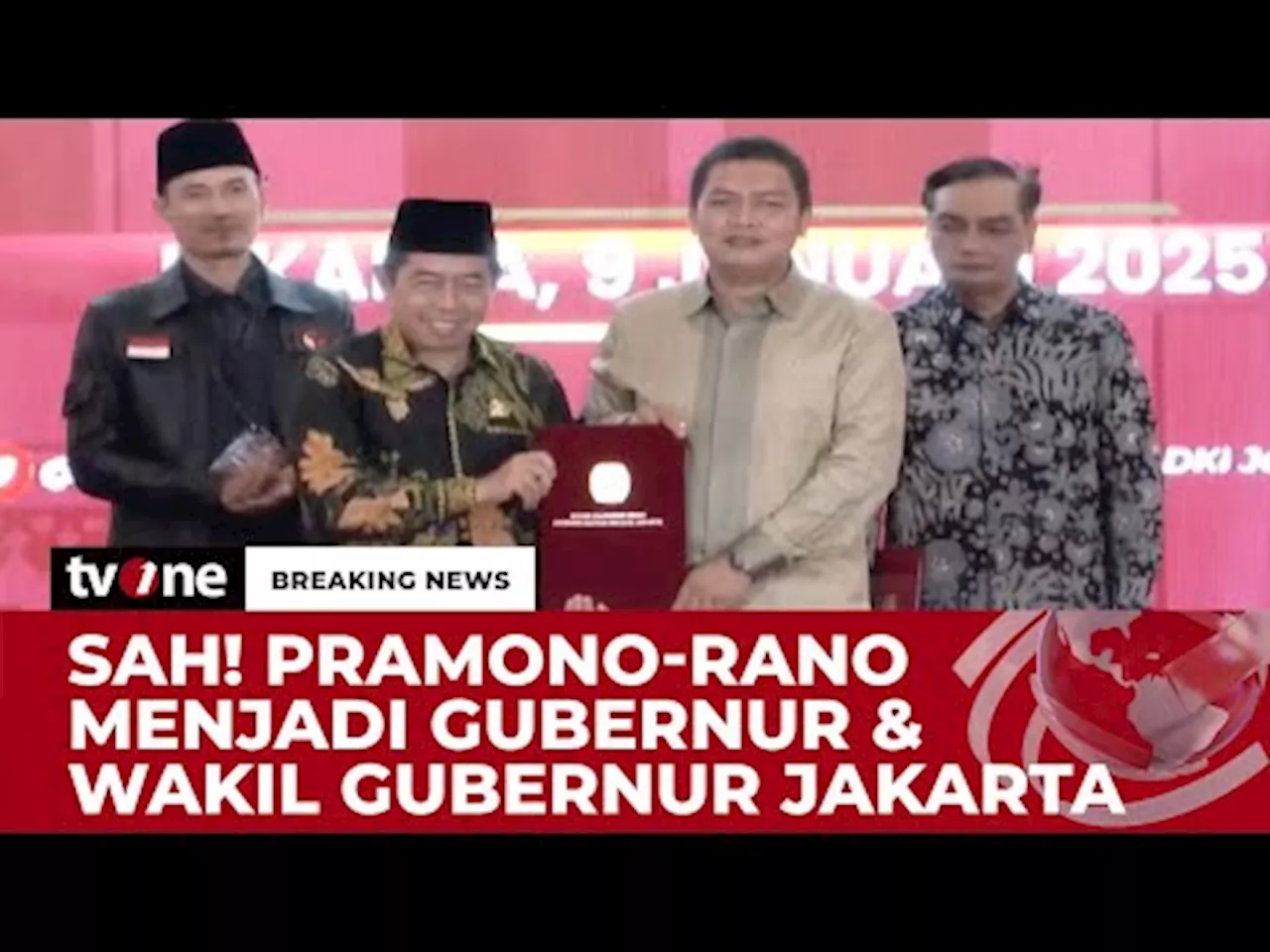 Selamat, Pram-Rano Resmi Terpilih Menjadi Gubernur dan Wagub Jakarta