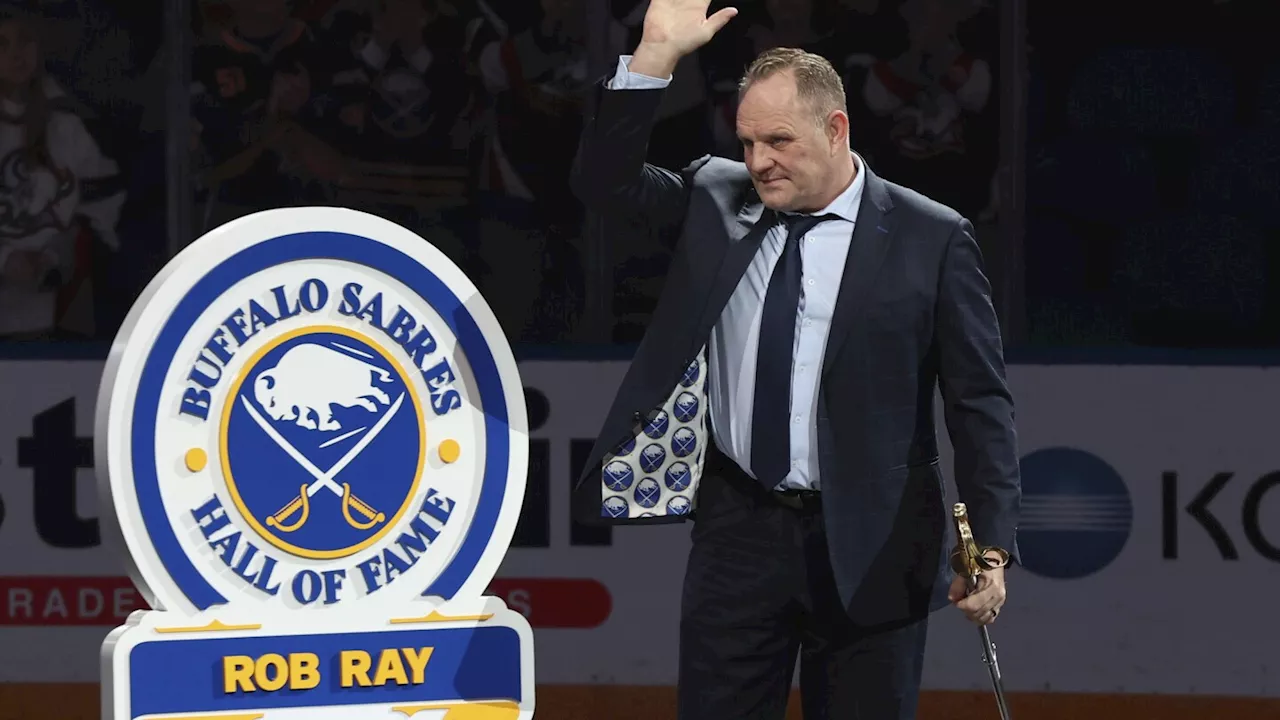 Feared NHL enforcer Rob Ray shows his emotional side in being inducted into Sabres hall of fame