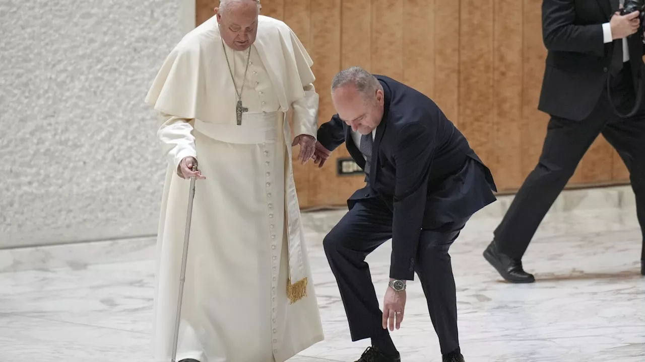 Pope Francis' Walking Stick Snaps During Jubilee Audience