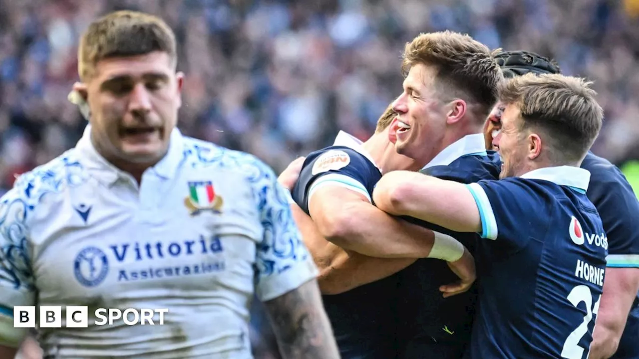 Huw Jones Hat-Trick Secures Scotland's nervy Six Nations Win over Italy