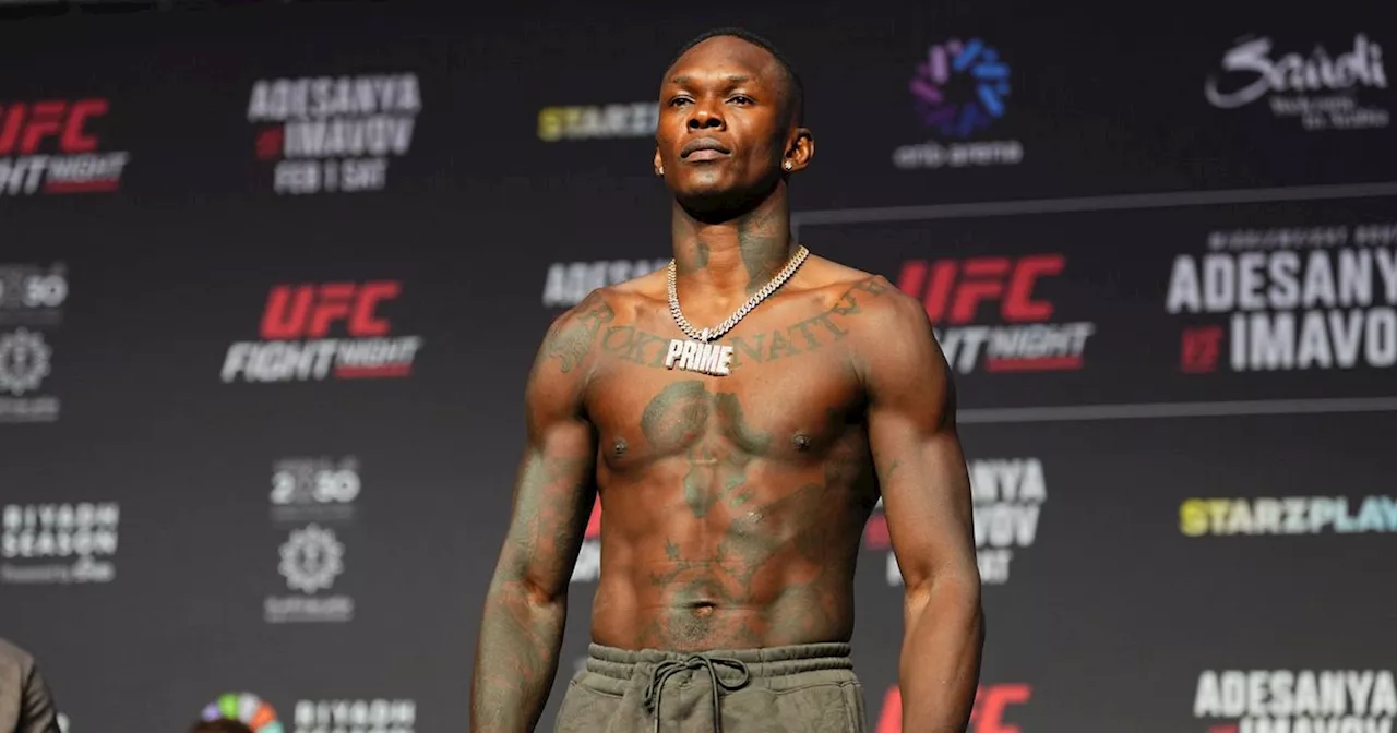 UFC today UK time as Israel Adesanya takes on Nassourdine Imavov in Saudi Arabia