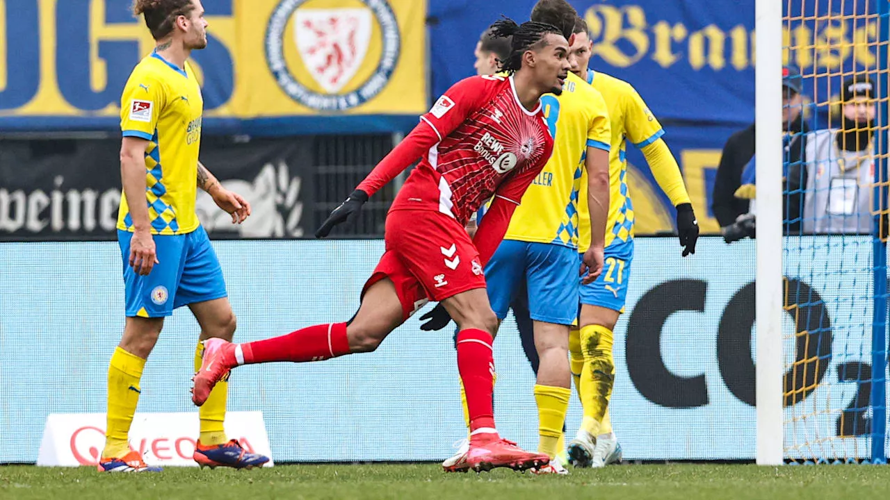 2. Liga: Damion Downs schießt den 1. FC Köln zum 2:1-Sieg bei Eintracht Braunschweig