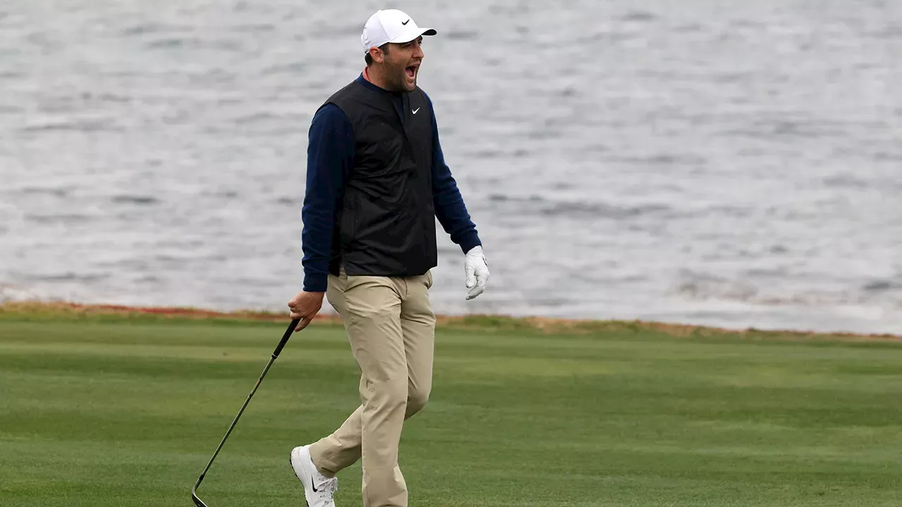 Scottie Scheffler makes miraculous par save on 18th hole at Pebble Beach after errant tee shot