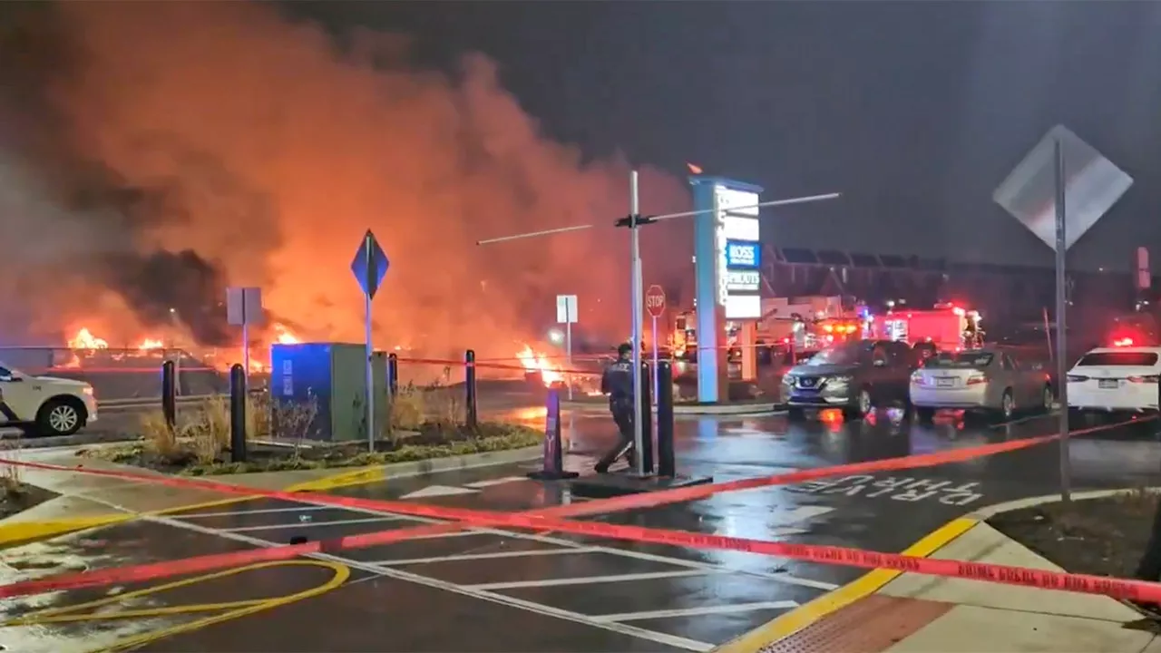 Small Plane Crashes Near Philadelphia Mall, Sparking Fires