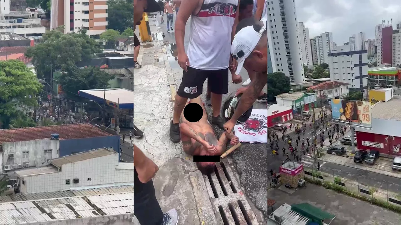 Briga de torcidas deixa feridos e transforma ruas do Recife em cenário de guerra; VÍDEO