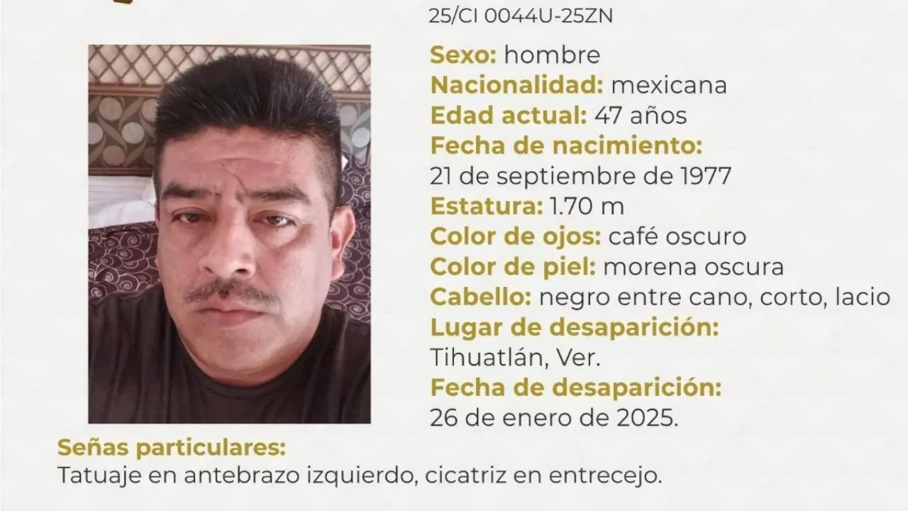 Desaparece Hector Aparicio Martinez, padre que buscaba a su hijo en Veracruz desde 2017