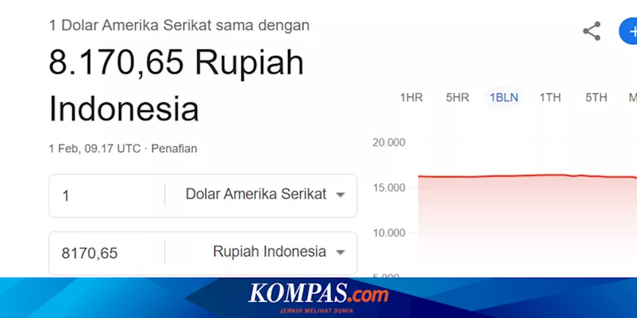 Google Akui Kesalahan Informasi Kurs Dollar AS ke Rupiah