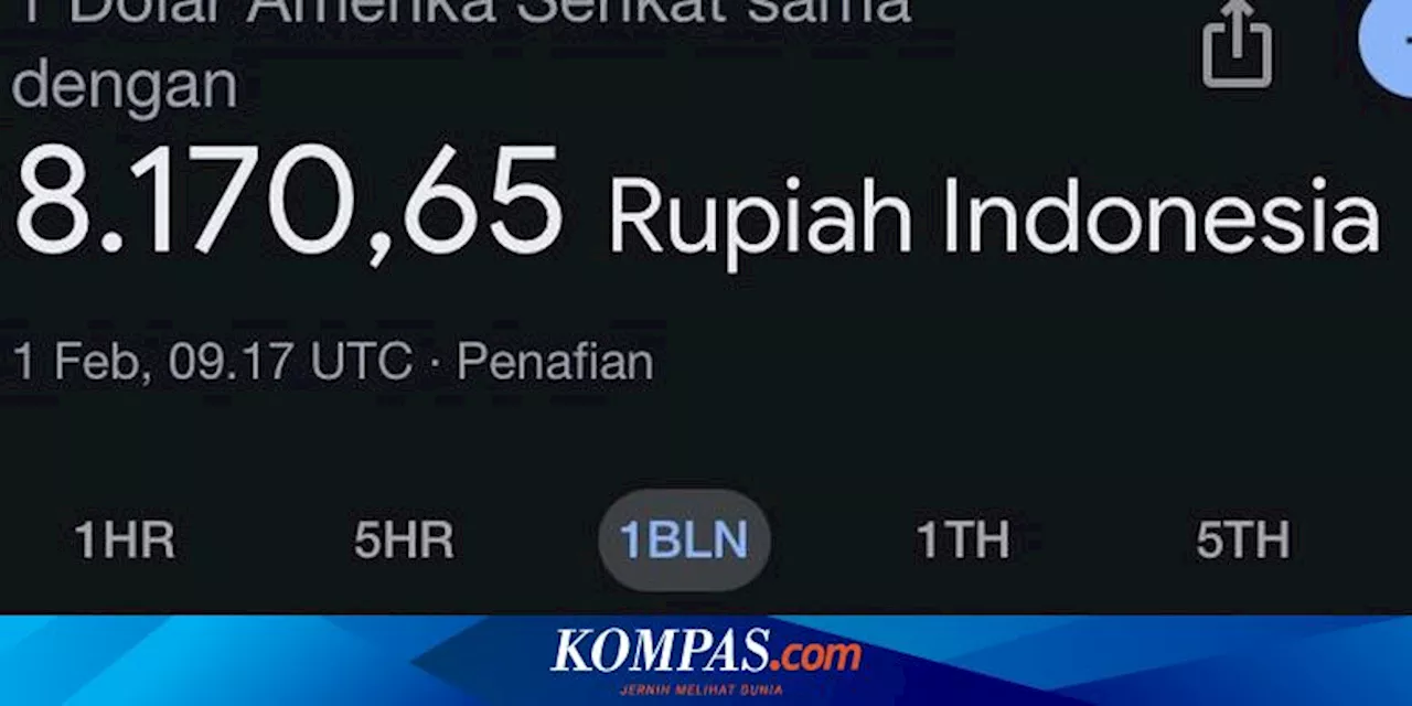 Kurs Dolar AS 'Melempar' ke Rp 8.170, Google Bermasalah?