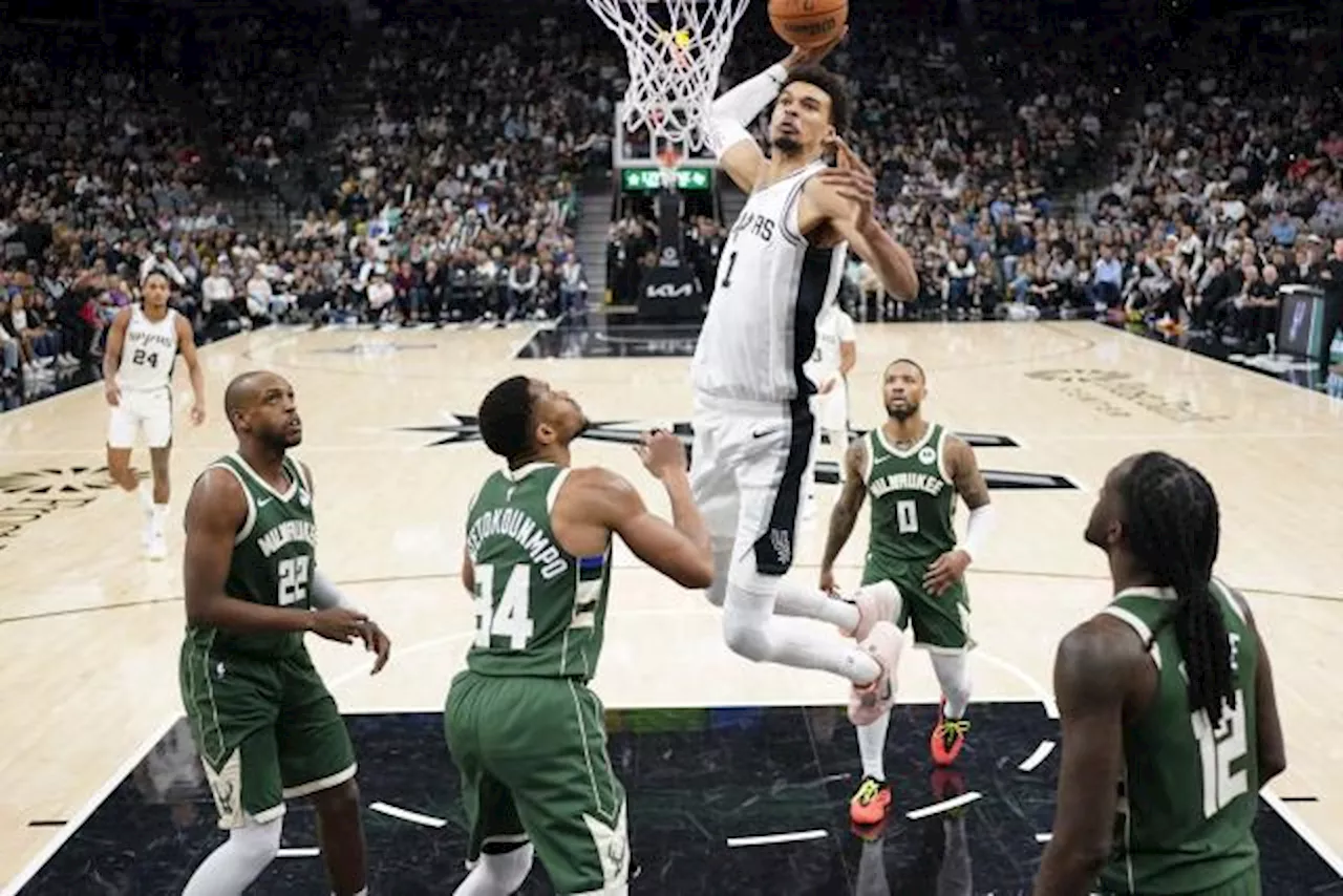 NBA : Wembanyama brillant face à Antetokounmpo, les Spurs larges vainqueurs des Bucks