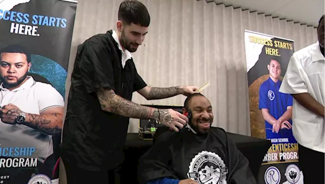 High School Students, Barbers Give Free Haircuts to Cerebral Palsy Association Participants