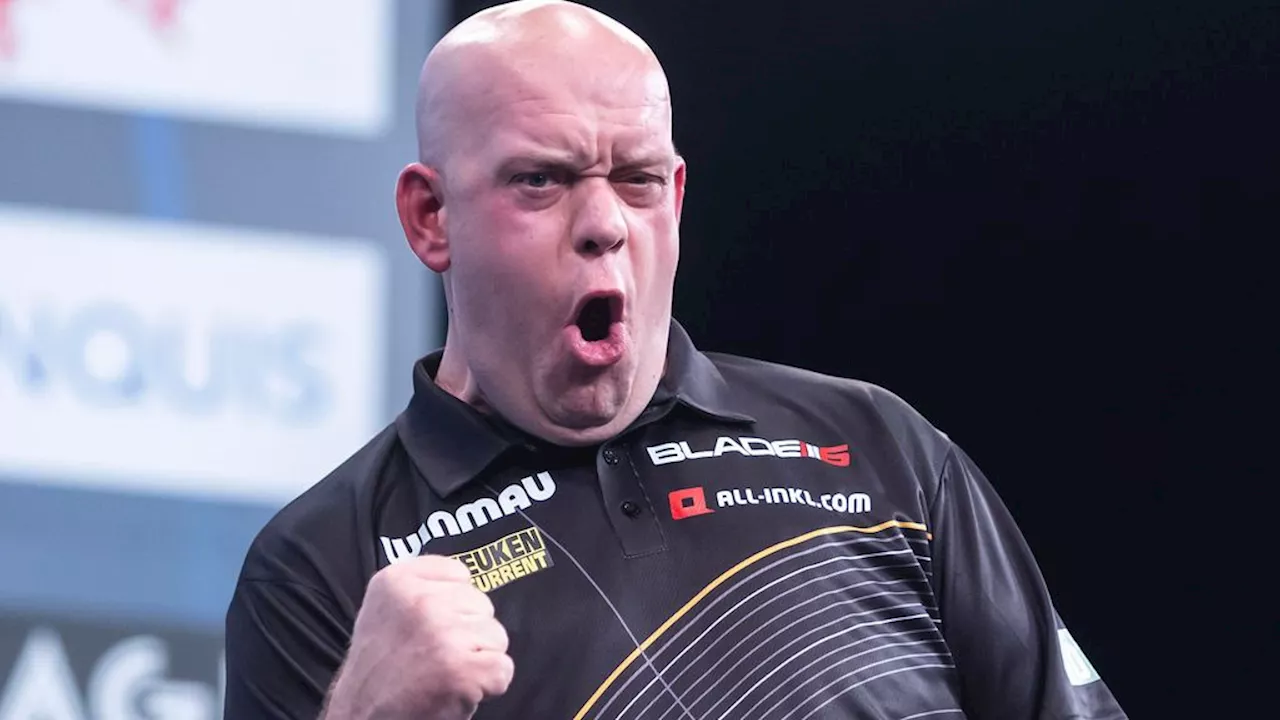 Van Gerwen, niet in het groen, plaatst zich voor tweede ronde World Masters